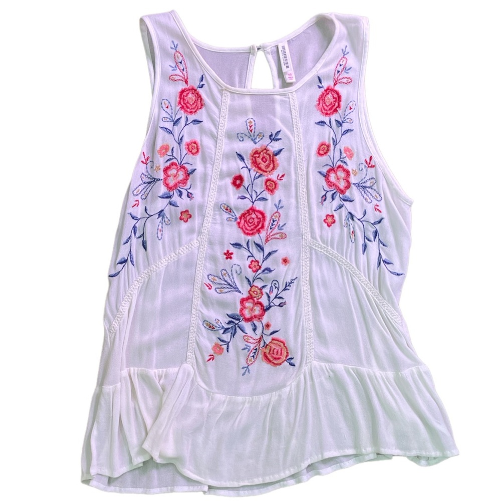 Embroidered tank top loose fitting
